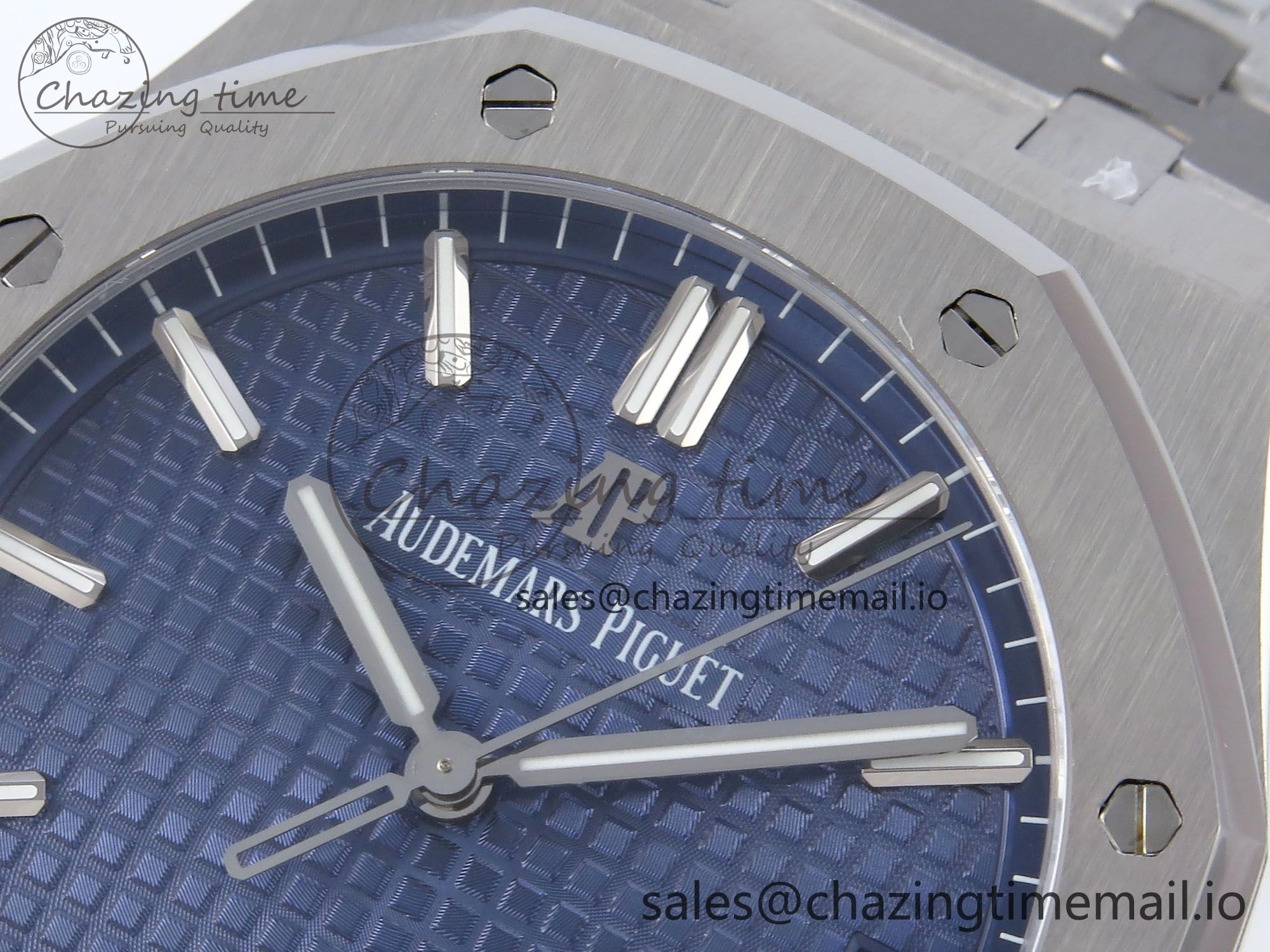 Royal Oak 41mm 15500 SS TKF 1:1 Best Edition Blue Dial on SS Bracelet SA4302 Super Clone SmoothTexture 4307