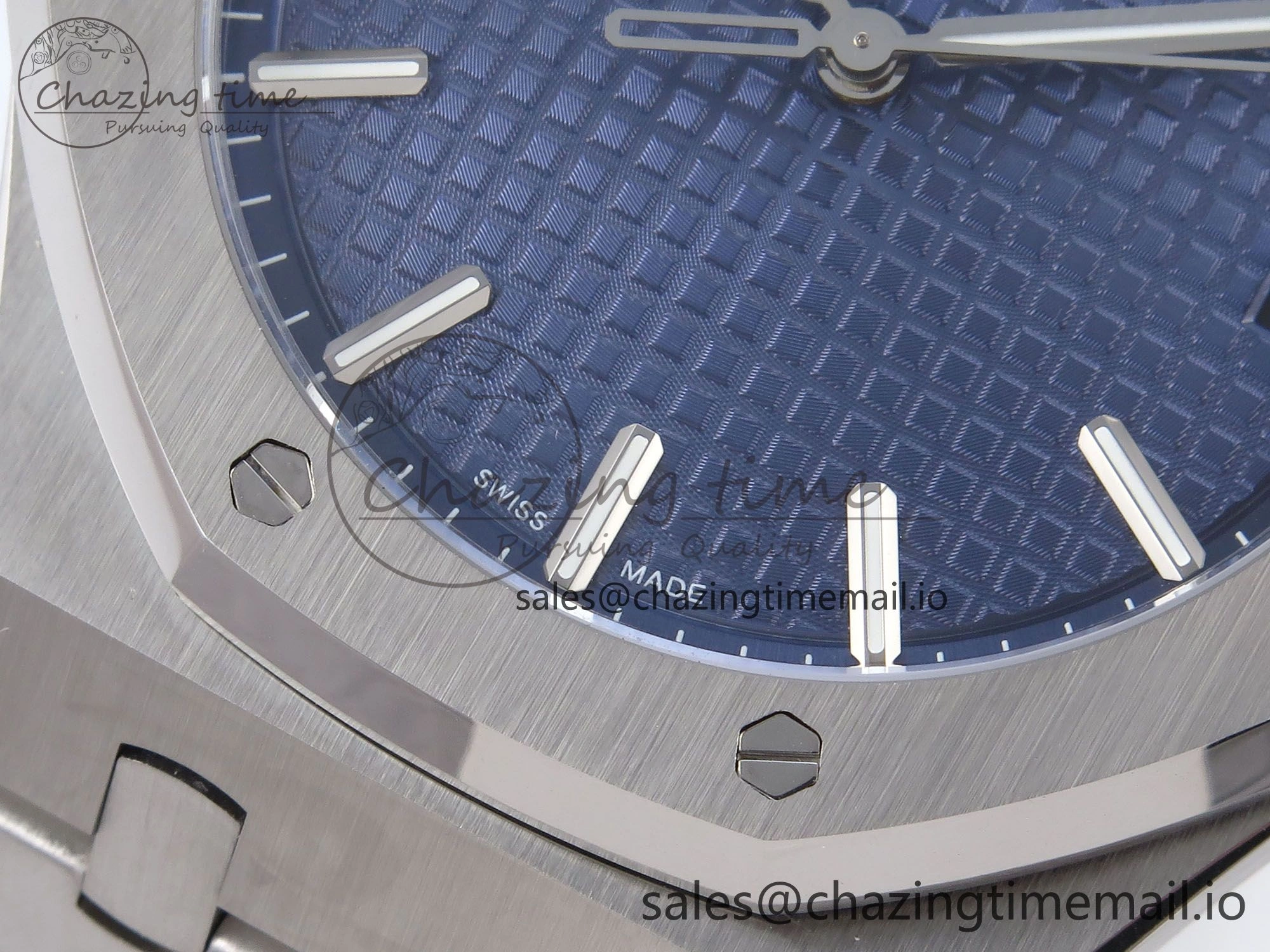 Royal Oak 41mm 15500 SS TKF 1:1 Best Edition Blue Dial on SS Bracelet SA4302 Super Clone SmoothTexture 4307