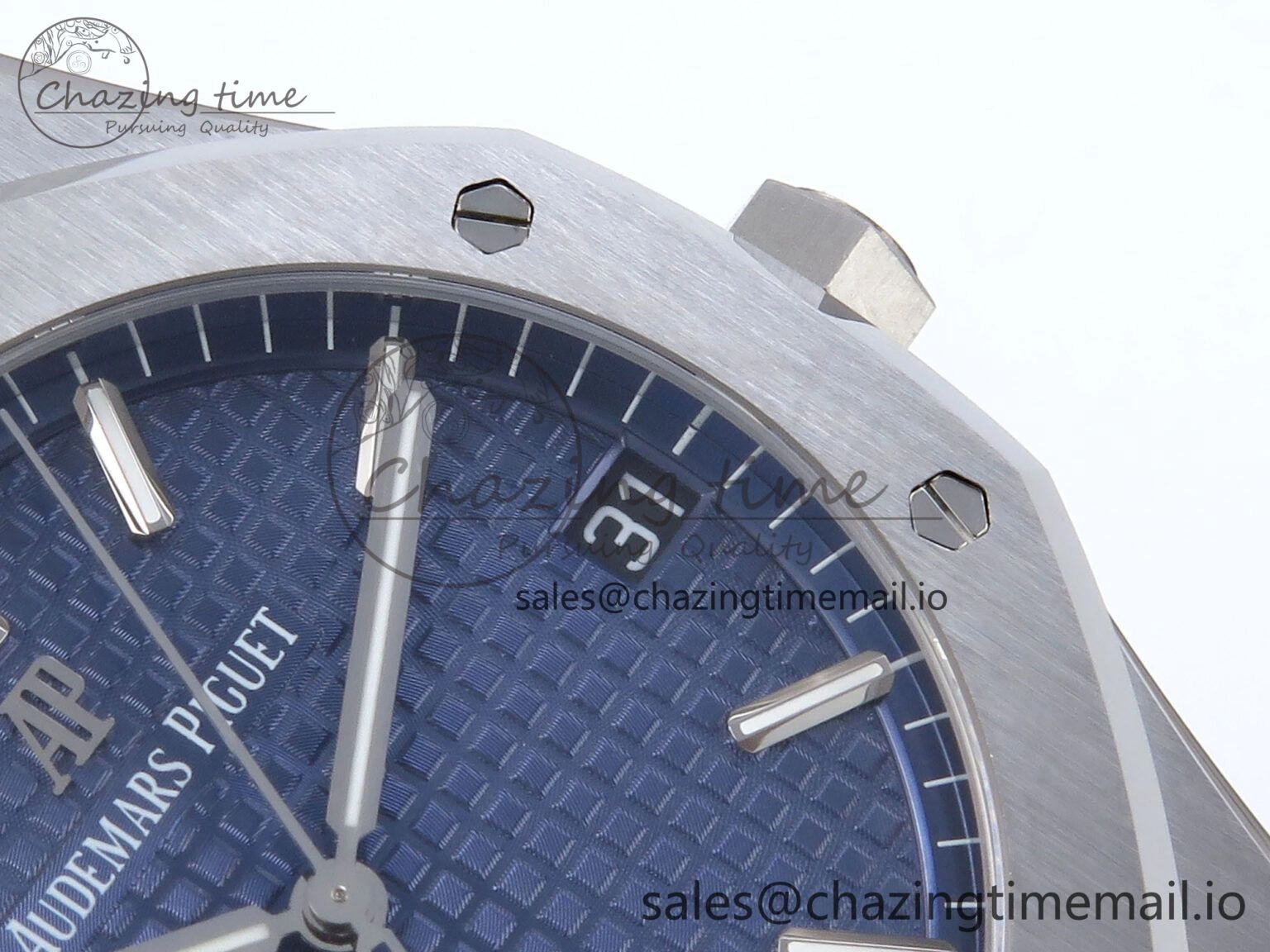 Royal Oak 41mm 15500 SS TKF 1:1 Best Edition Blue Dial on SS Bracelet SA4302 Super Clone SmoothTexture 4307