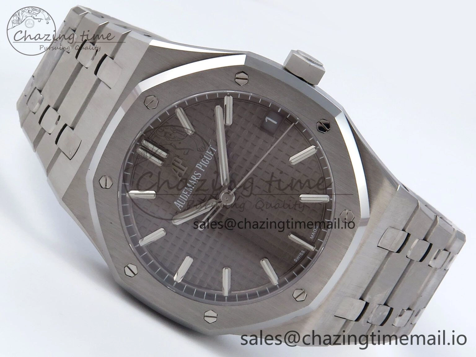 Premium Royal Oak 41mm 15500 SS TKF 1:1 Best Edition Gray Dial on SS Bracelet SA4302 Super Clone 4309