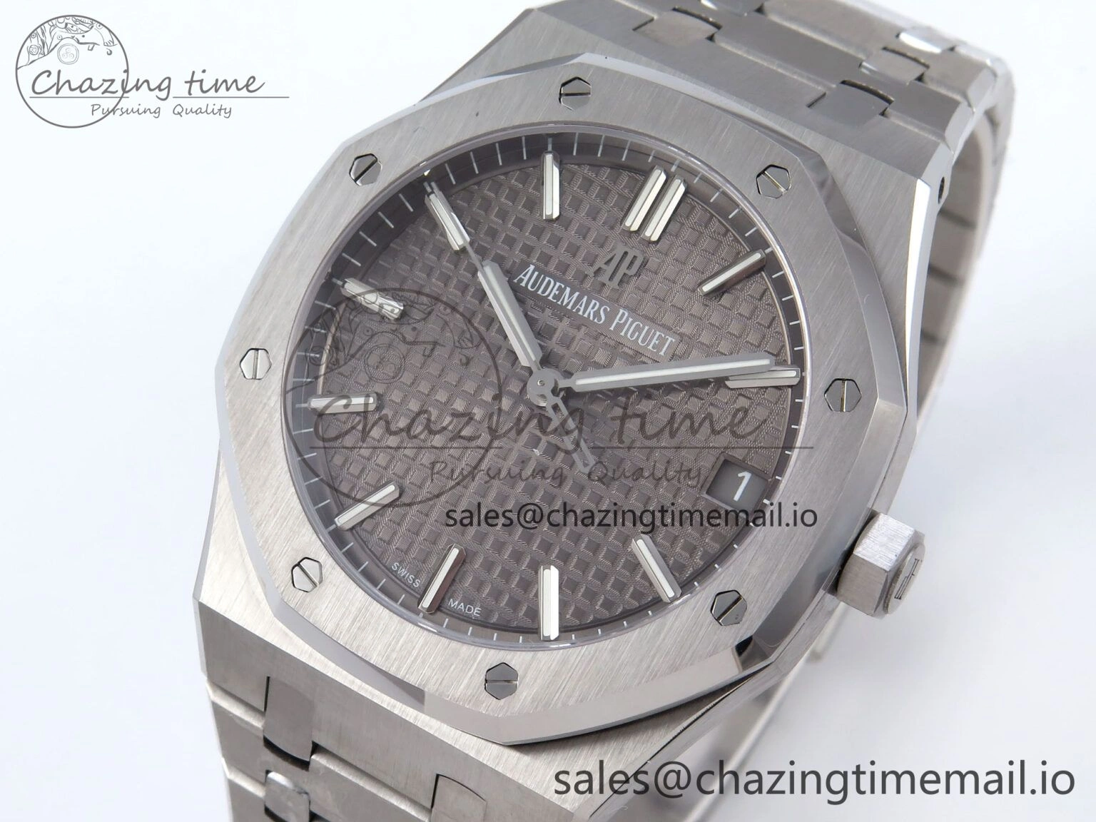 Premium Royal Oak 41mm 15500 SS TKF 1:1 Best Edition Gray Dial on SS Bracelet SA4302 Super Clone 4309