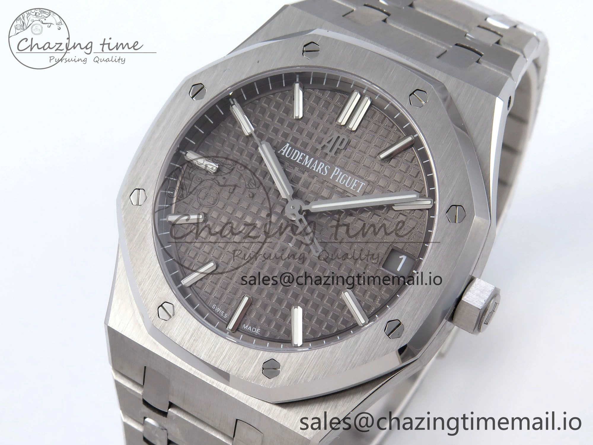 Premium Royal Oak 41mm 15500 SS TKF 1:1 Best Edition Gray Dial on SS Bracelet SA4302 Super Clone 4309