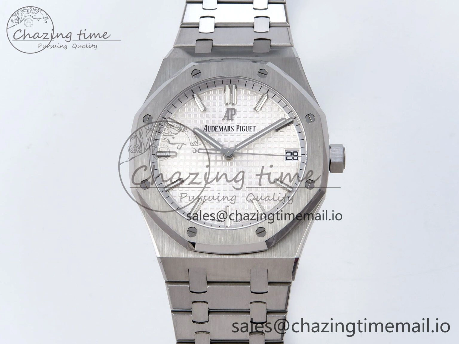 QuickDry Royal Oak 41mm 15500 SS TKF 1:1 Best Edition White Dial on SS Bracelet SA4302 Super Clone 4306