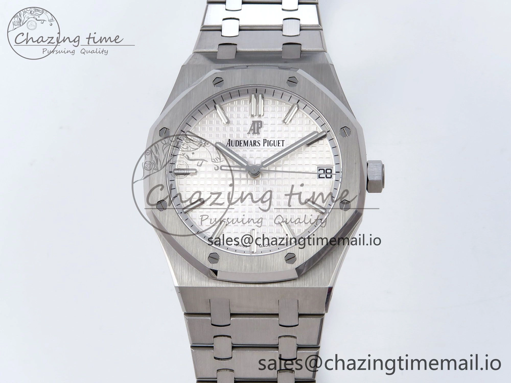 QuickDry Royal Oak 41mm 15500 SS TKF 1:1 Best Edition White Dial on SS Bracelet SA4302 Super Clone 4306
