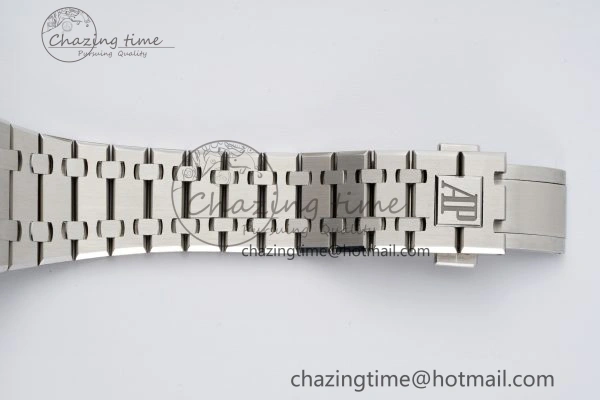 Royal Oak 41mm 15500 SS ZF 1:1 Best Edition Black Textured Dial on SS Bracelet A4302 Super Clone V Bright 4711