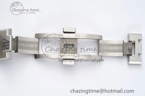 Royal Oak 41mm 15500 SS ZF 1:1 Best Edition Black Textured Dial on SS Bracelet A4302 Super Clone V Bright 4711