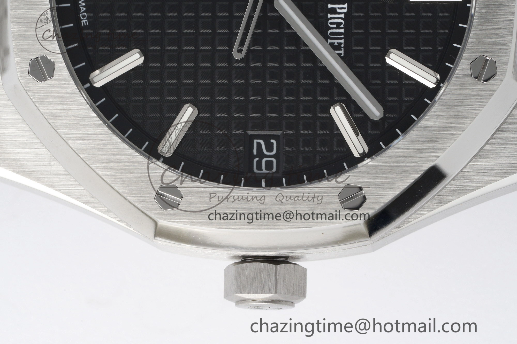 Royal Oak 41mm 15500 SS ZF 1:1 Best Edition Black Textured Dial on SS Bracelet A4302 Super Clone V Bright 4711