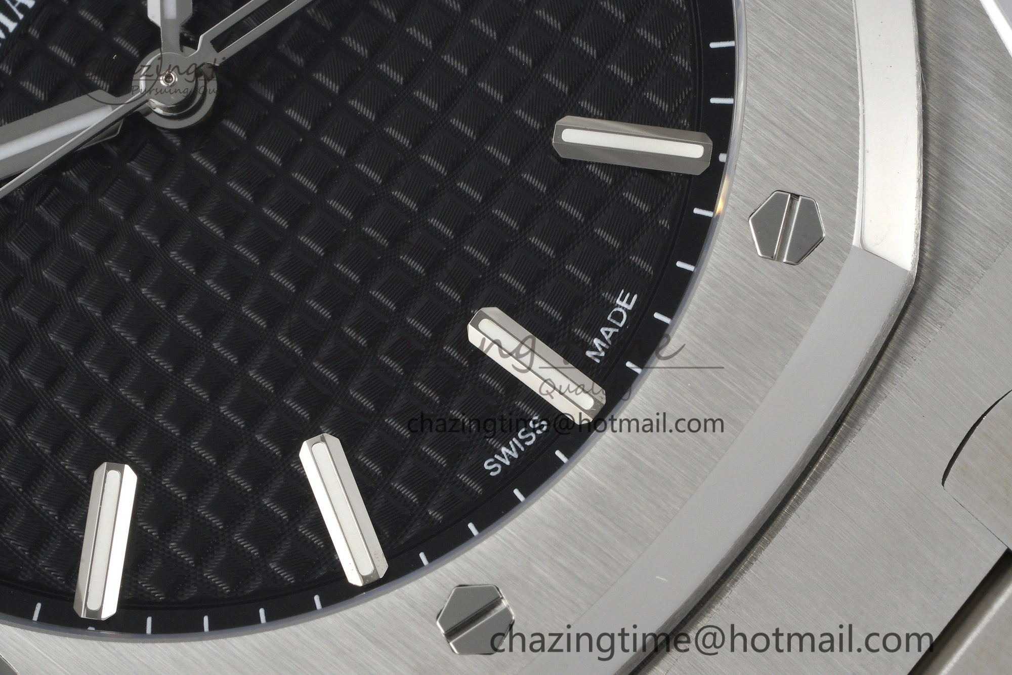 Royal Oak 41mm 15500 SS ZF 1:1 Best Edition Black Textured Dial on SS Bracelet A4302 Super Clone WellDesigned 4738