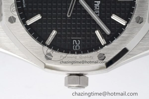 Royal Oak 41mm 15500 SS ZF 1:1 Best Edition Black Textured Dial on SS Bracelet A4302 Super Clone WellDesigned 4738