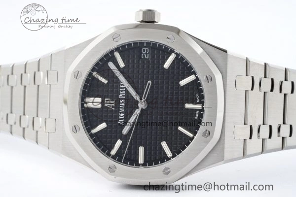 Royal Oak 41mm 15500 SS ZF 1:1 Best Edition Black Textured Dial on SS Bracelet A4302 Super Clone WellDesigned 4738