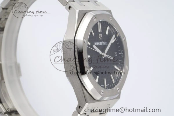 Royal Oak 41mm 15500 SS ZF 1:1 Best Edition Black Textured Dial on SS Bracelet A4302 Super Clone WellDesigned 4738