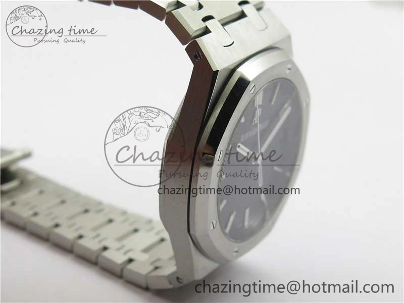 Royal Oak 41mm 15500 SS ZF 1:1 Best Edition Black Textured Dial on SS Bracelet A4302 V2 (Free Box) Unique 4828