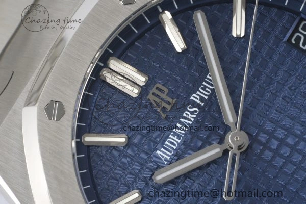 Royal Oak 41mm 15500 SS ZF 1:1 Best Edition Blue Textured Dial on SS Bracelet A4302 Super Clone V Comfortable 4713
