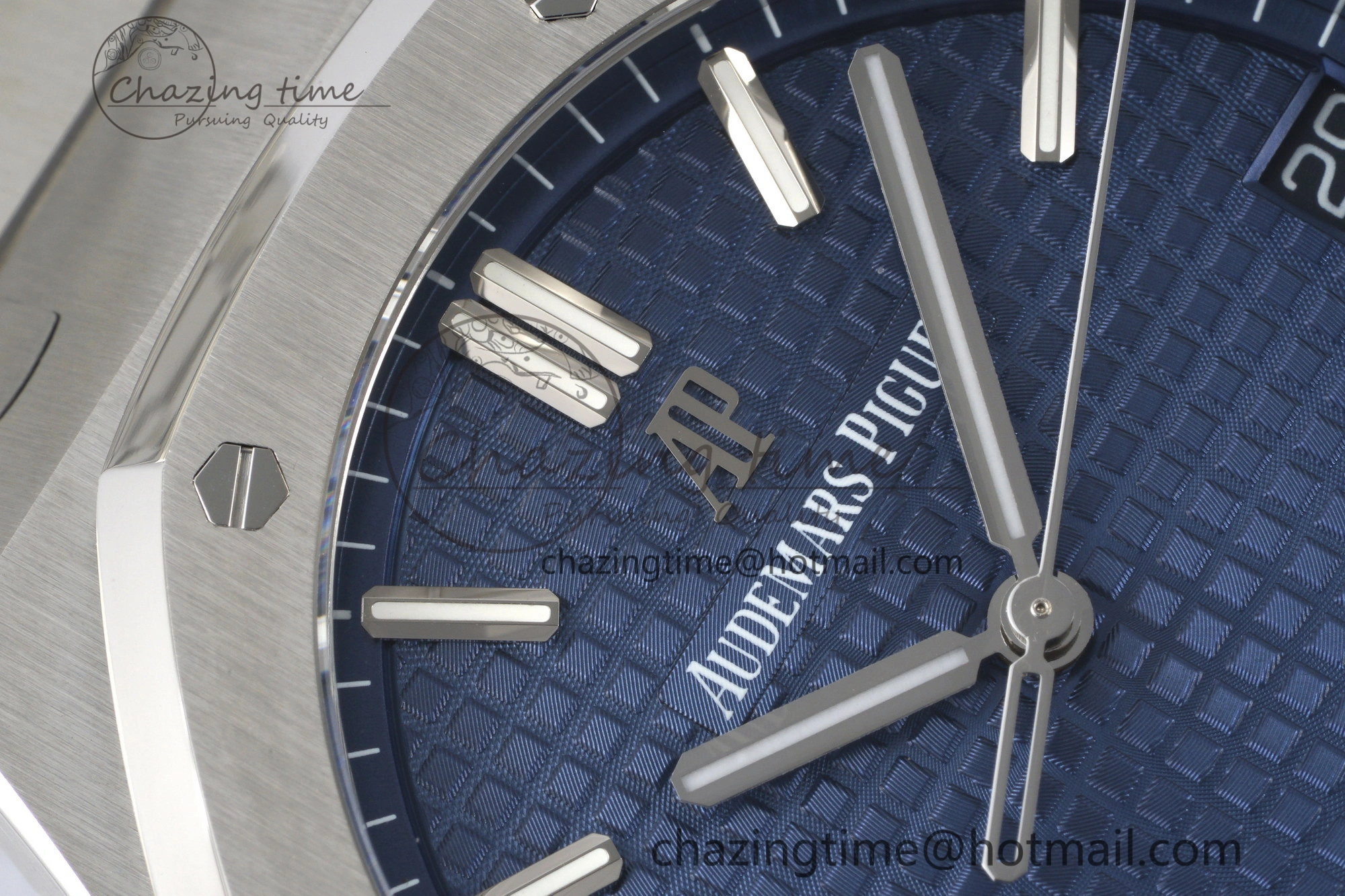 Royal Oak 41mm 15500 SS ZF 1:1 Best Edition Blue Textured Dial on SS Bracelet A4302 Super Clone V Comfortable 4713