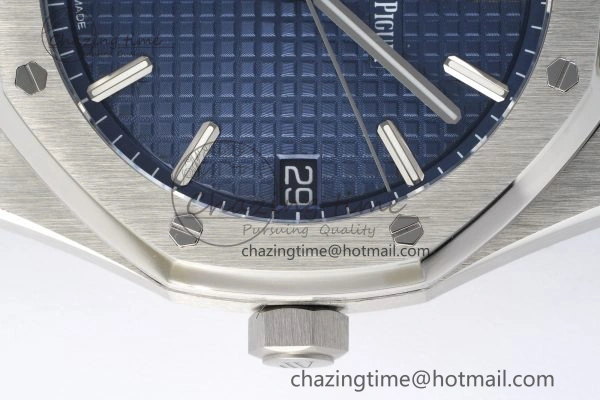 Royal Oak 41mm 15500 SS ZF 1:1 Best Edition Blue Textured Dial on SS Bracelet A4302 Super Clone V Comfortable 4713
