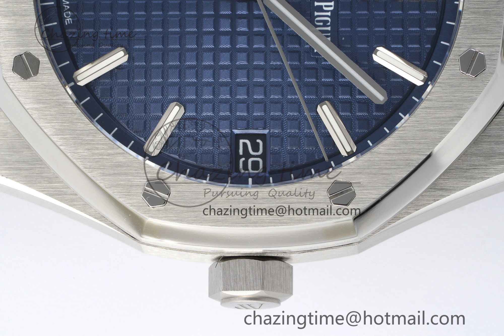 Royal Oak 41mm 15500 SS ZF 1:1 Best Edition Blue Textured Dial on SS Bracelet A4302 Super Clone V Comfortable 4713