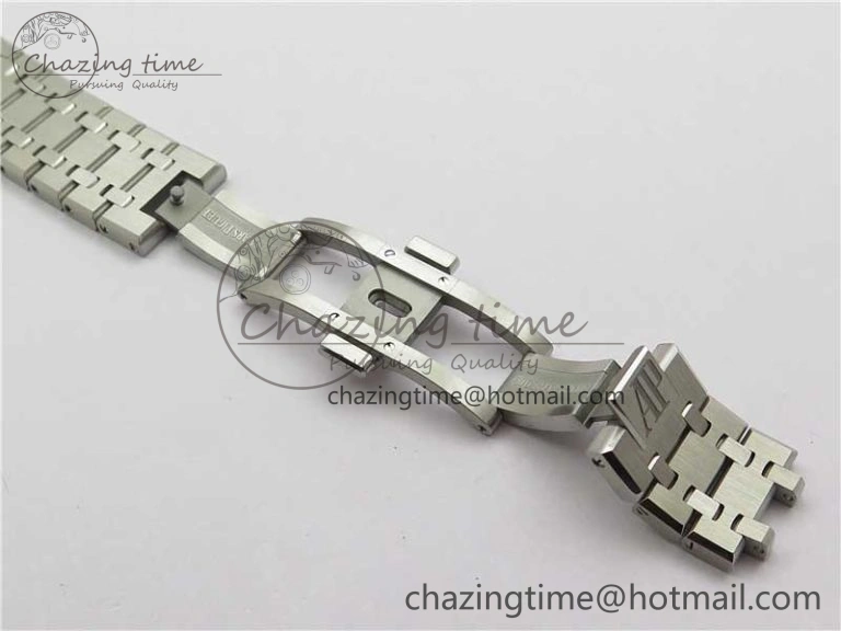BestValue Royal Oak 41mm 15500 SS ZF 1:1 Best Edition Blue Textured Dial on SS Bracelet A4302 V2 (Free Box) 4826