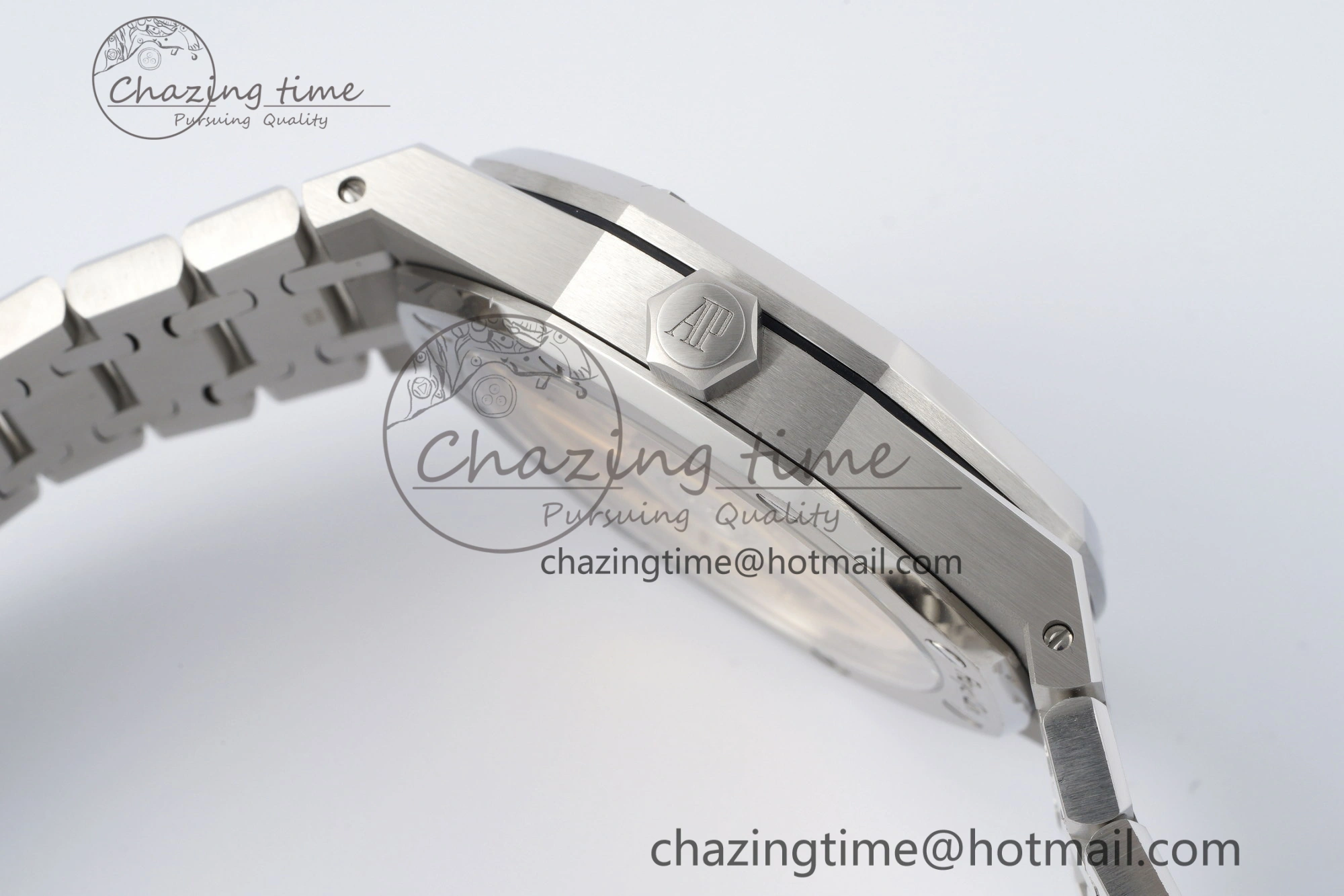 Bright Royal Oak 41mm 15500 SS ZF 1:1 Best Edition Gray Textured Dial on SS Bracelet A4302 Super Clone V 4709