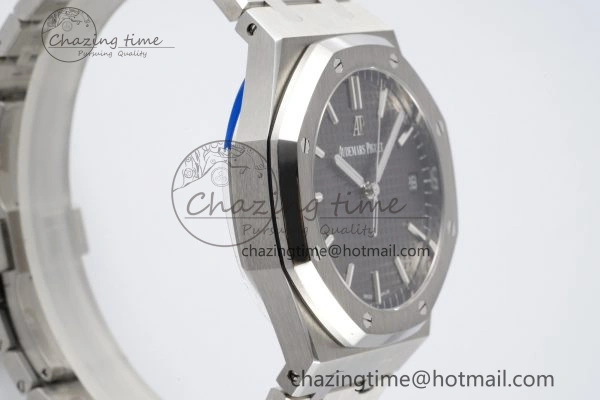 Bright Royal Oak 41mm 15500 SS ZF 1:1 Best Edition Gray Textured Dial on SS Bracelet A4302 Super Clone V 4709