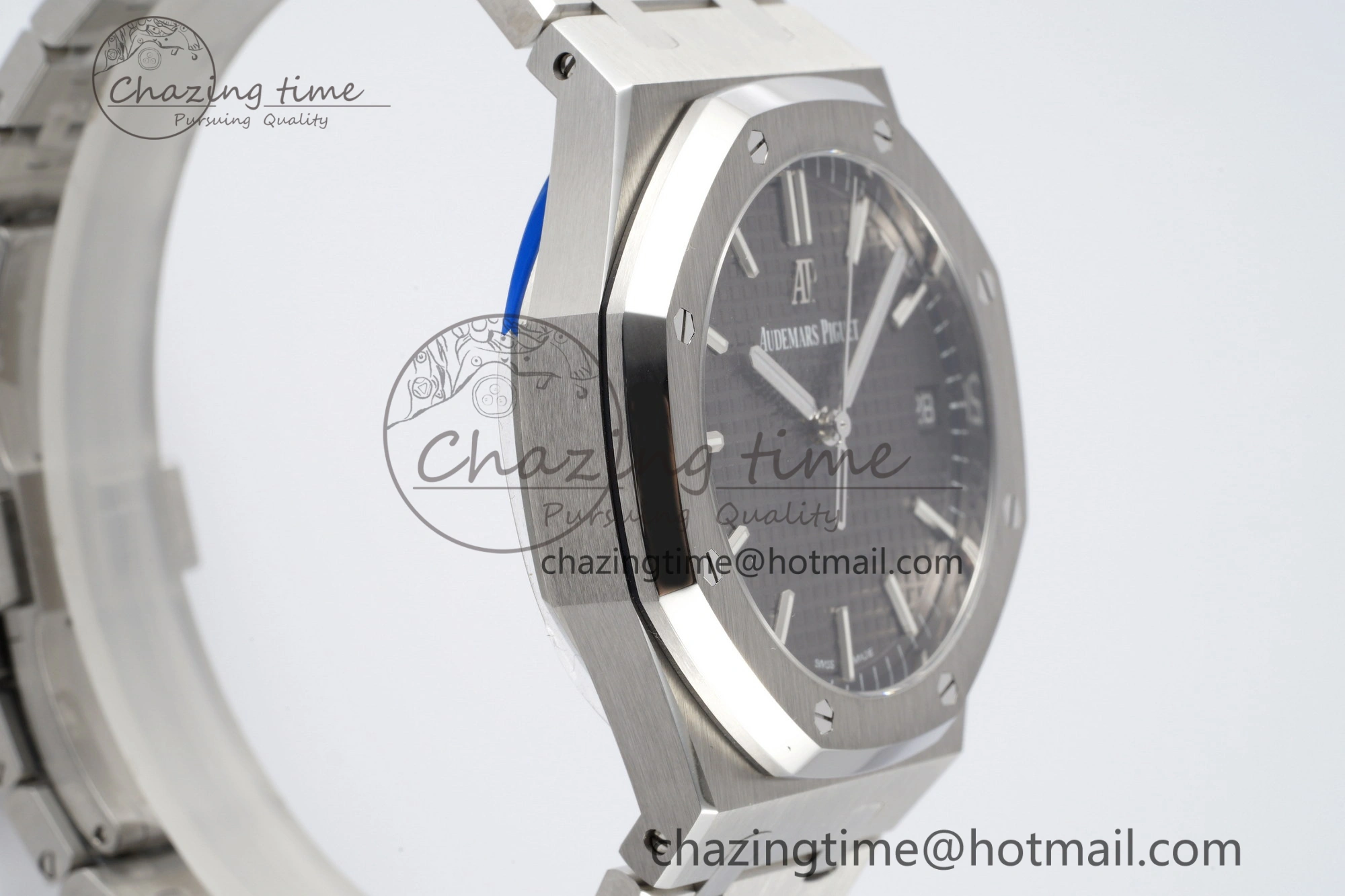 Bright Royal Oak 41mm 15500 SS ZF 1:1 Best Edition Gray Textured Dial on SS Bracelet A4302 Super Clone V 4709