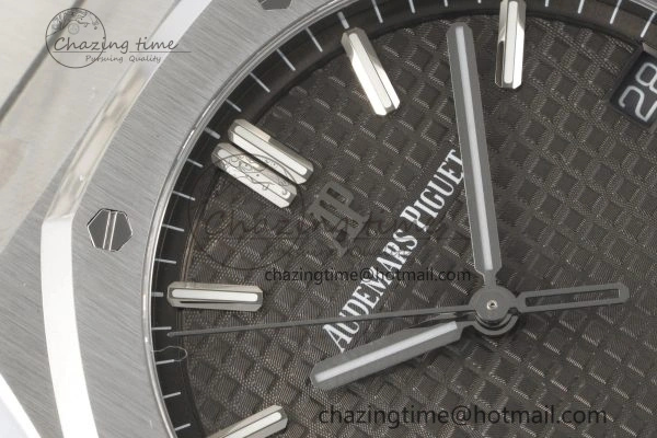 Bright Royal Oak 41mm 15500 SS ZF 1:1 Best Edition Gray Textured Dial on SS Bracelet A4302 Super Clone V 4709