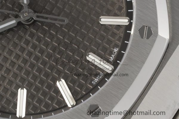 Bright Royal Oak 41mm 15500 SS ZF 1:1 Best Edition Gray Textured Dial on SS Bracelet A4302 Super Clone V 4709