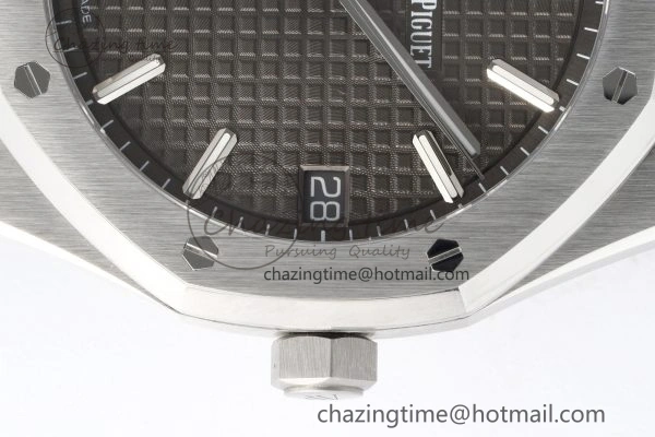 Bright Royal Oak 41mm 15500 SS ZF 1:1 Best Edition Gray Textured Dial on SS Bracelet A4302 Super Clone V 4709