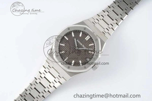 AllSeason Royal Oak 41mm 15500 SS ZF 1:1 Best Edition Gray Textured Dial on SS Bracelet A4302 Super Clone 4737