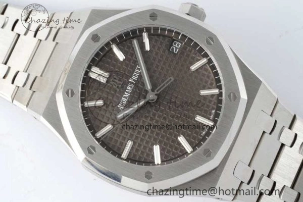 AllSeason Royal Oak 41mm 15500 SS ZF 1:1 Best Edition Gray Textured Dial on SS Bracelet A4302 Super Clone 4737