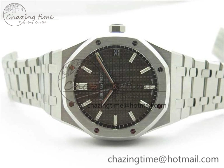 Royal Oak 41mm 15500 SS ZF 1:1 Best Edition Gray Textured Dial on SS Bracelet A4302 V2 (Free Box) Modern 4827