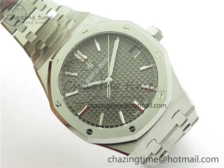 Royal Oak 41mm 15500 SS ZF 1:1 Best Edition Gray Textured Dial on SS Bracelet A4302 V2 (Free Box) Modern 4827