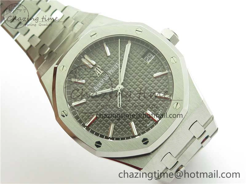 Royal Oak 41mm 15500 SS ZF 1:1 Best Edition Gray Textured Dial on SS Bracelet A4302 V2 (Free Box) Modern 4827