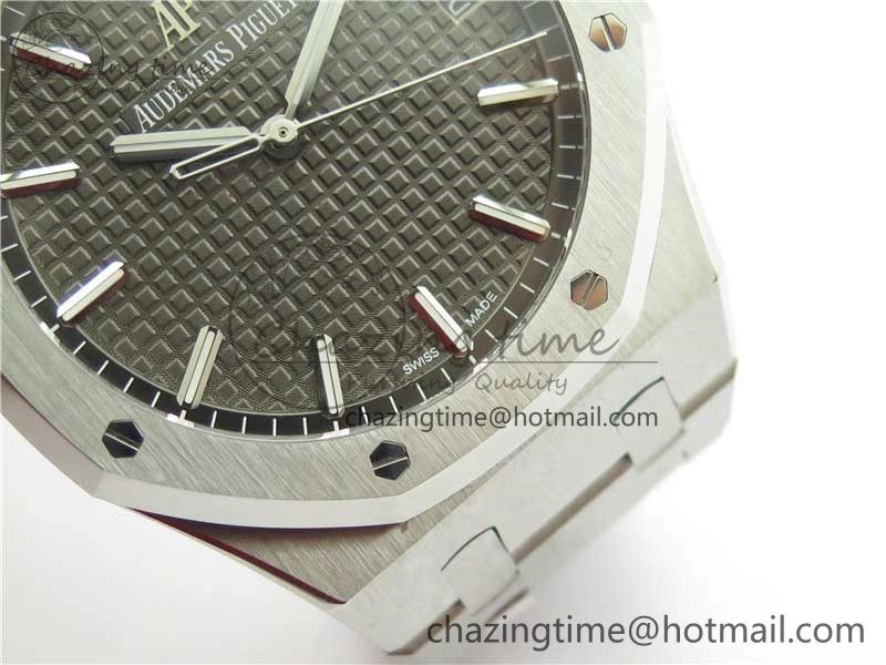 Royal Oak 41mm 15500 SS ZF 1:1 Best Edition Gray Textured Dial on SS Bracelet A4302 V2 (Free Box) Modern 4827