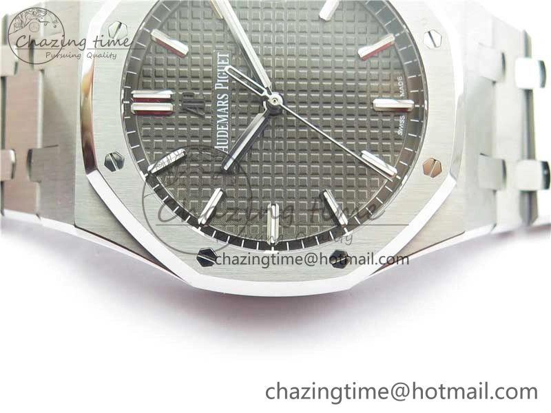 Royal Oak 41mm 15500 SS ZF 1:1 Best Edition Gray Textured Dial on SS Bracelet A4302 V2 (Free Box) Modern 4827
