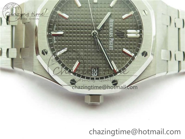 Royal Oak 41mm 15500 SS ZF 1:1 Best Edition Gray Textured Dial on SS Bracelet A4302 V2 (Free Box) Modern 4827
