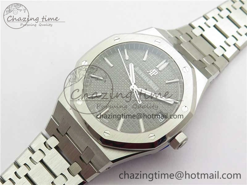 Royal Oak 41mm 15500 SS ZF 1:1 Best Edition Gray Textured Dial on SS Bracelet A4302 V2 (Free Box) Modern 4827