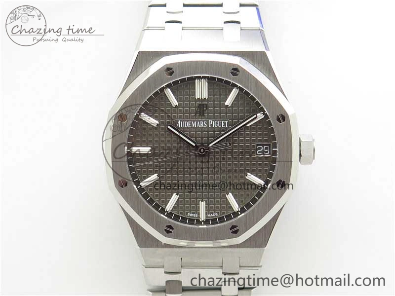 Royal Oak 41mm 15500 SS ZF 1:1 Best Edition Gray Textured Dial on SS Bracelet A4302 V2 (Free Box) Modern 4827