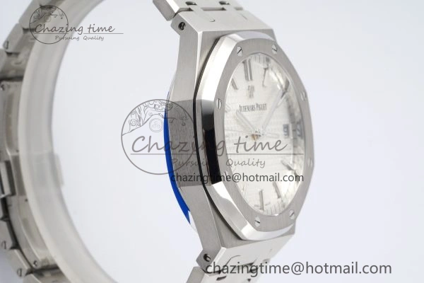 Reliable Royal Oak 41mm 15500 SS ZF 1:1 Best Edition White Textured Dial on SS Bracelet A4302 Super Clone V 4710