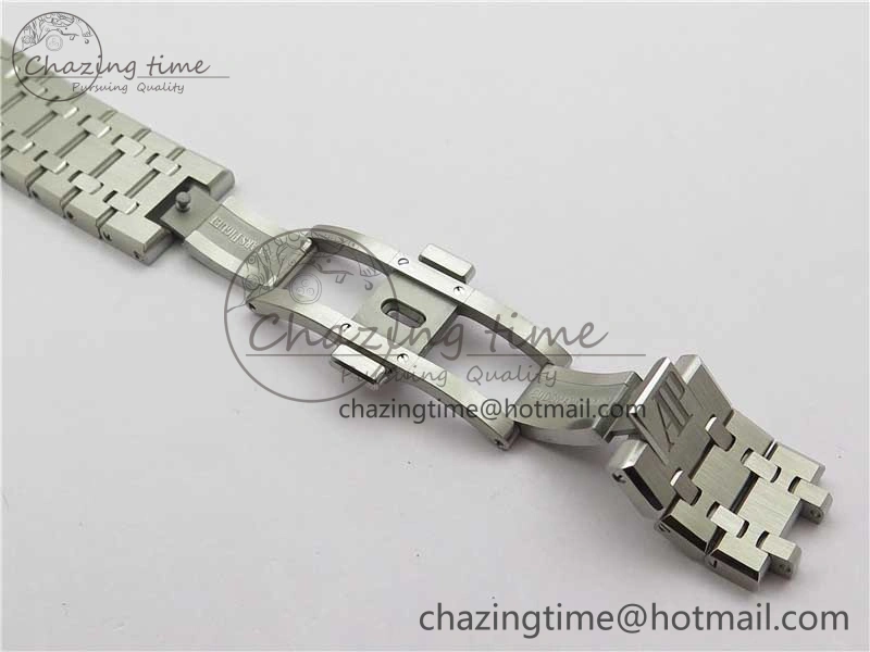Royal Oak 41mm 15500 SS ZF 1:1 Best Edition White Textured Dial on SS Bracelet A4302 V2 (Free Box) Supportive 4832