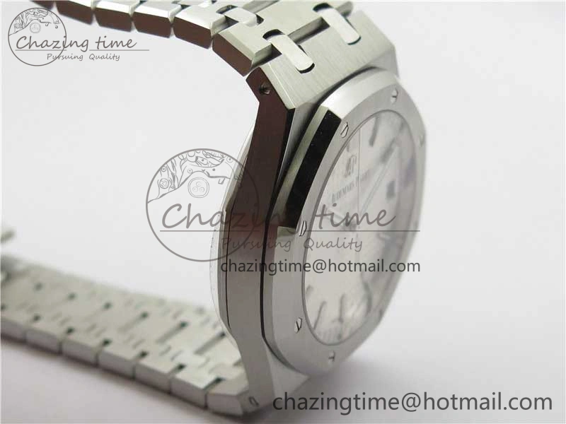 Royal Oak 41mm 15500 SS ZF 1:1 Best Edition White Textured Dial on SS Bracelet A4302 V2 (Free Box) Supportive 4832