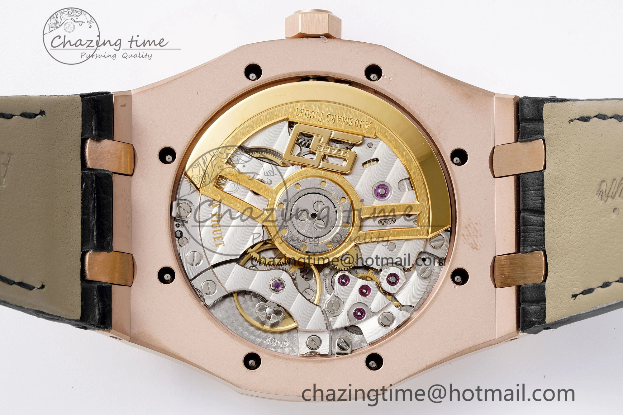 Unisex Royal Oak 41mm 15510 “50th Anniversary” RG APSF 1:1 Best Edition Black Dial on Black Leather Strap SA4302 Super Clone 4589