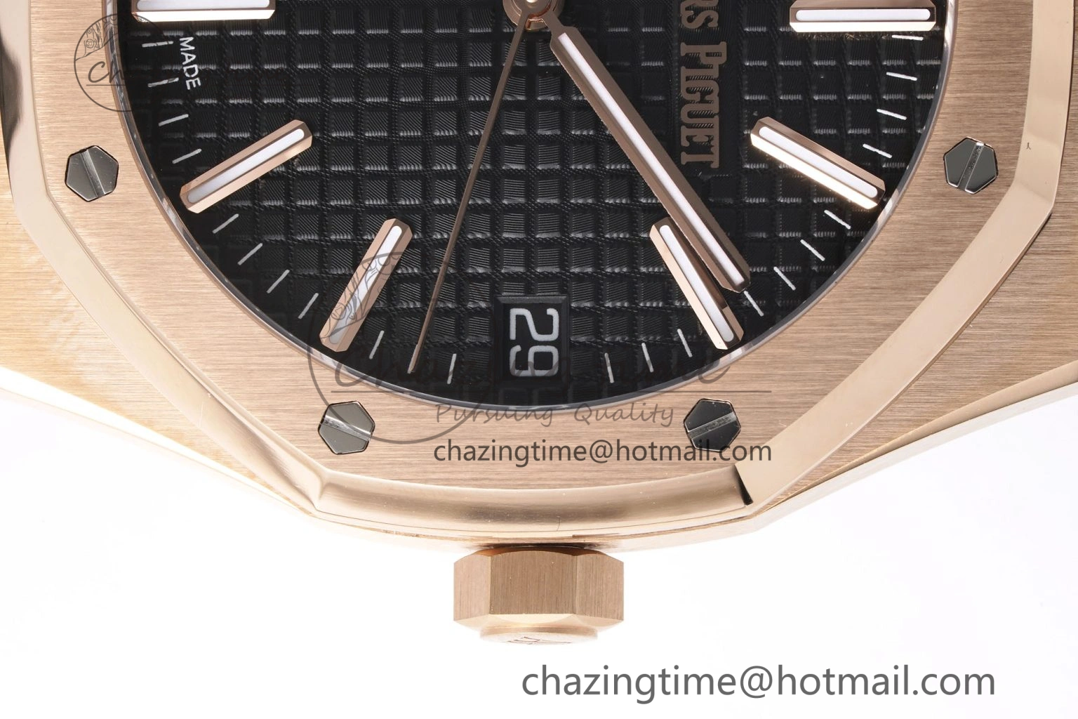Unisex Royal Oak 41mm 15510 “50th Anniversary” RG APSF 1:1 Best Edition Black Dial on Black Leather Strap SA4302 Super Clone 4589