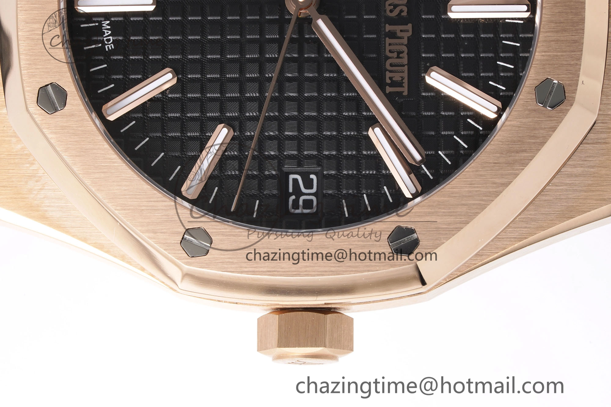 Unisex Royal Oak 41mm 15510 “50th Anniversary” RG APSF 1:1 Best Edition Black Dial on Black Leather Strap SA4302 Super Clone 4589