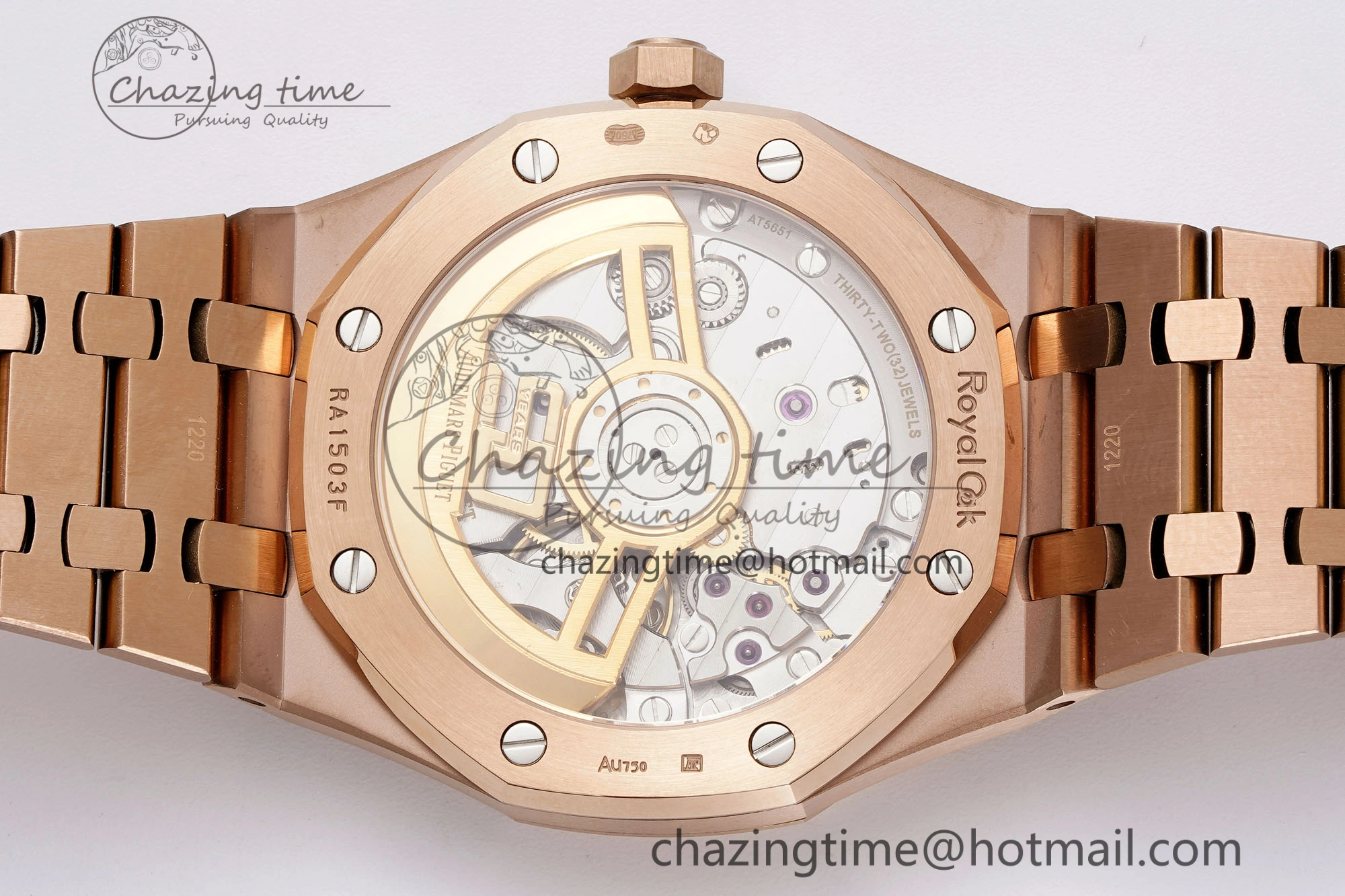 OdorResistant Royal Oak 41mm 15510 “50th Anniversary” RG APSF 1:1 Best Edition Blue Dial on RG Bracelet SA4302 Super Clone 4593