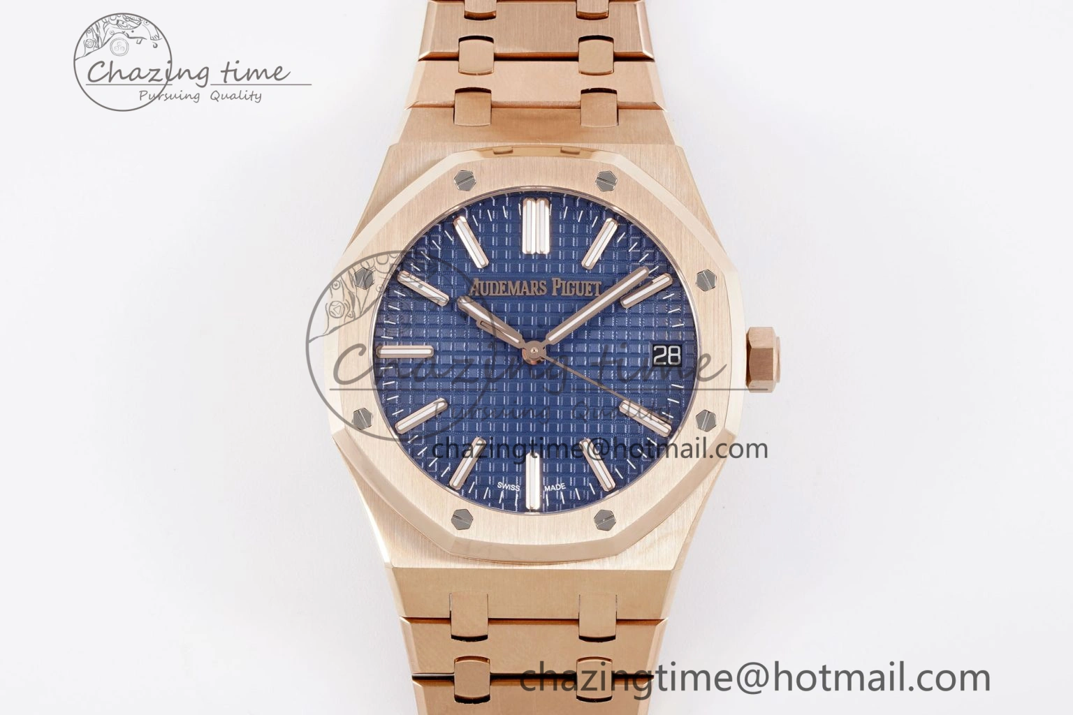 OdorResistant Royal Oak 41mm 15510 “50th Anniversary” RG APSF 1:1 Best Edition Blue Dial on RG Bracelet SA4302 Super Clone 4593