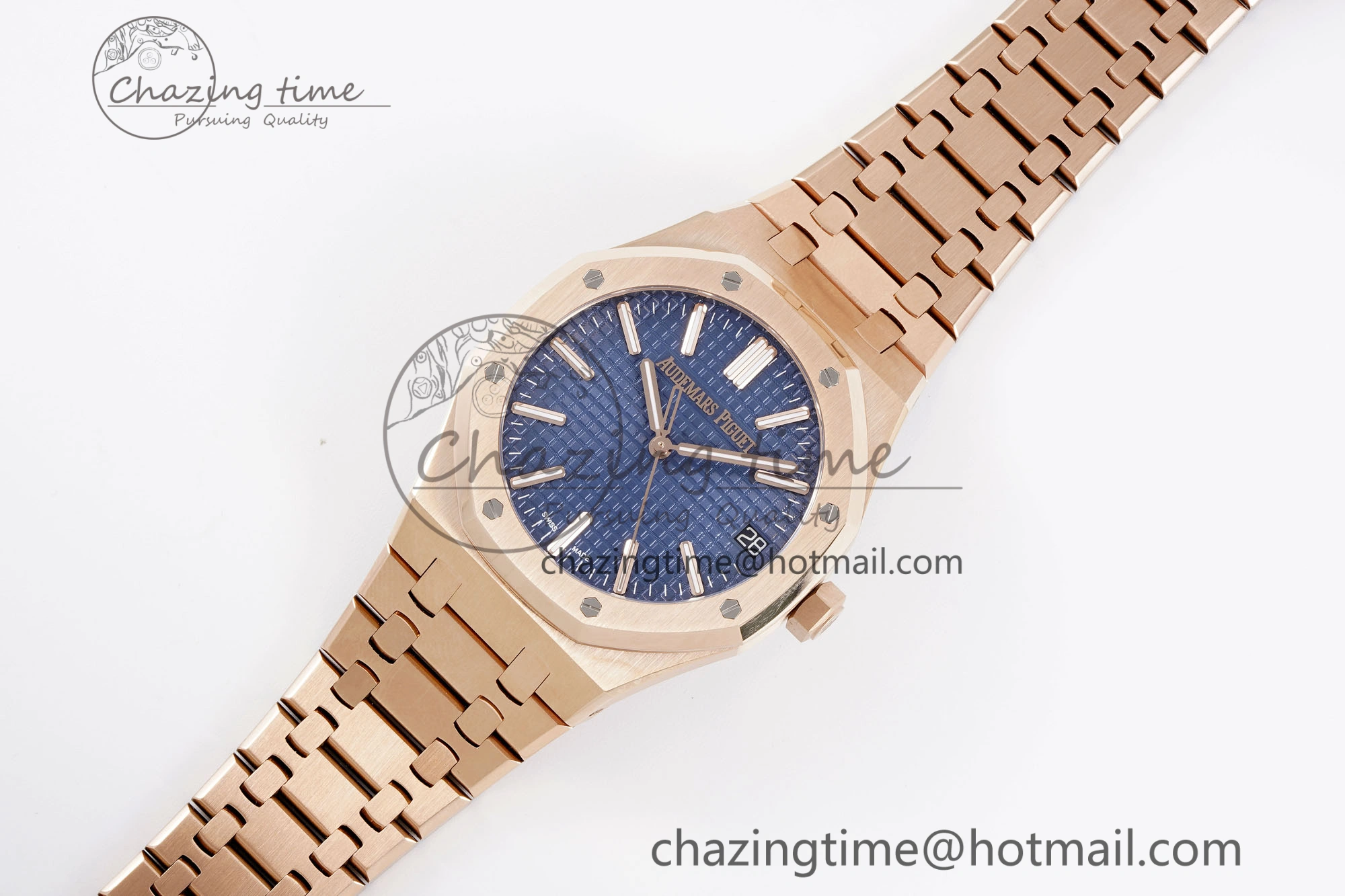 OdorResistant Royal Oak 41mm 15510 “50th Anniversary” RG APSF 1:1 Best Edition Blue Dial on RG Bracelet SA4302 Super Clone 4593
