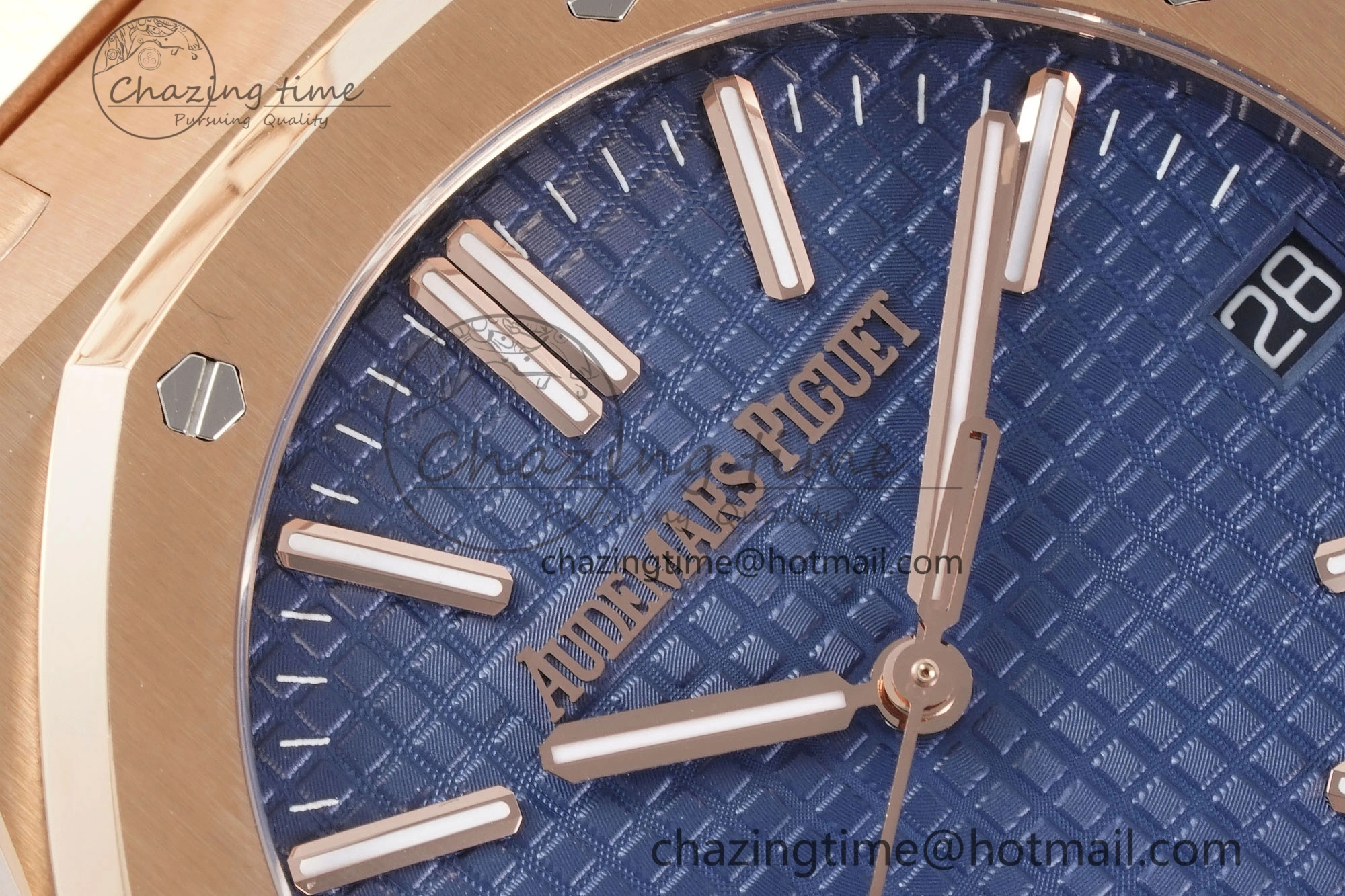 OdorResistant Royal Oak 41mm 15510 “50th Anniversary” RG APSF 1:1 Best Edition Blue Dial on RG Bracelet SA4302 Super Clone 4593