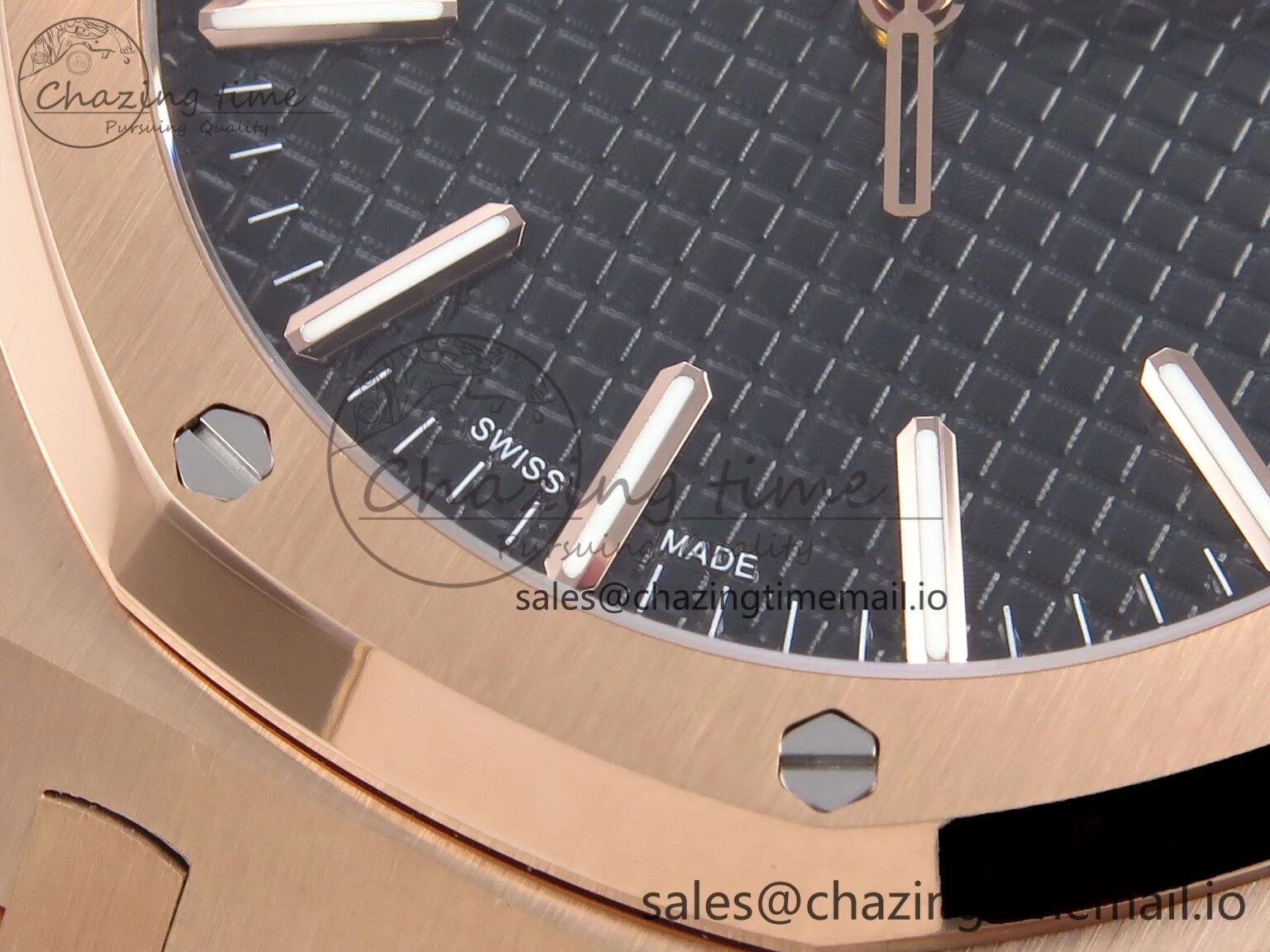 Royal Oak 41mm 15510 “50th Anniversary” RG IPF 1:1 Best Edition Black Textured Dial on RG Bracelet SA4302 Super Clone Refined 4382