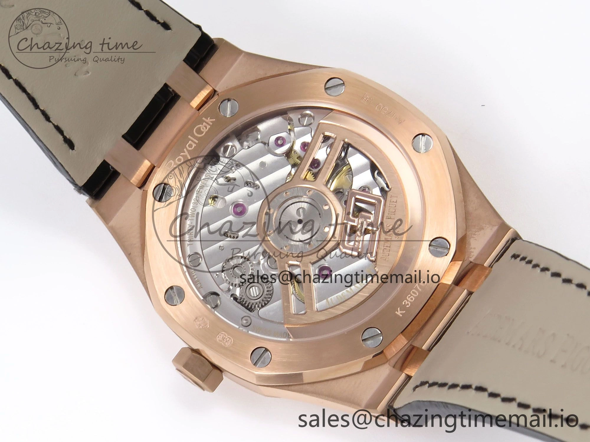 Trendy Royal Oak 41mm 15510 “50th Anniversary” RG IPF 1:1 Best Edition Blue Textured Dial on Blue Leather Strap SA4302 Super Clone 4380