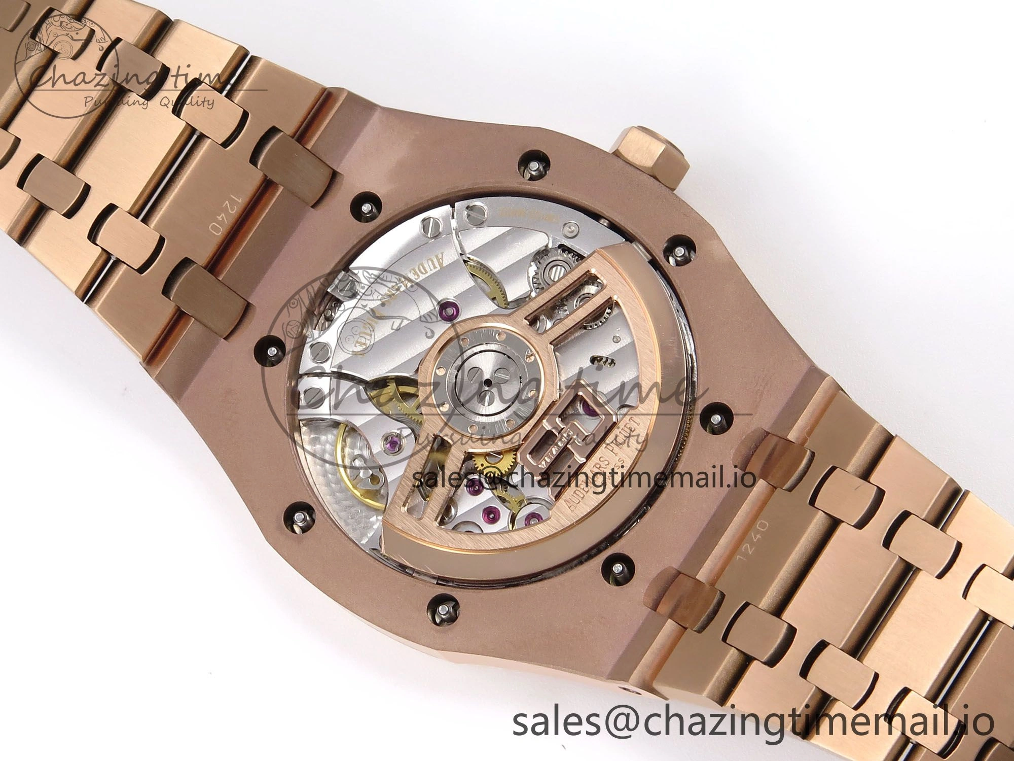 RelaxedFit Royal Oak 41mm 15510 “50th Anniversary” RG IPF 1:1 Best Edition Blue Textured Dial on RG Bracelet SA4302 Super Clone 4383